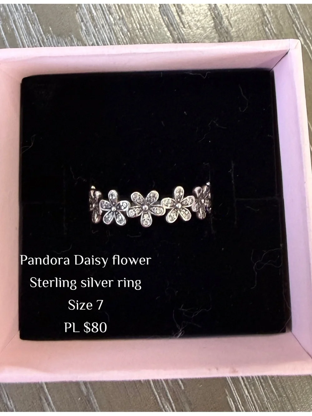 AUTHENTIC Pandora Silver Daisy Flower Ring - Silver